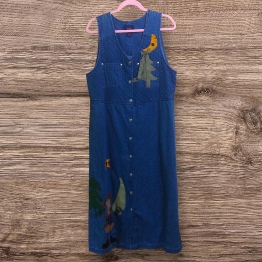 Vnt Bjs Denim Jumper Dress Medium